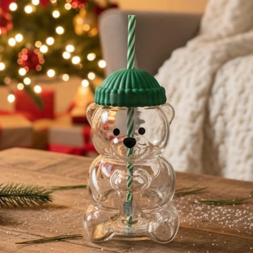Cozy Bear Glass Tumbler(Green)